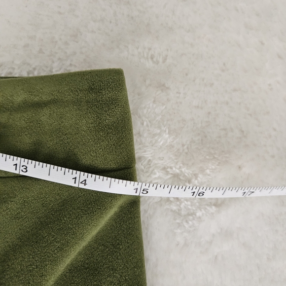 Topshop Green Flare Pants Size 4 70s Retro Tailored Eclectic Velour Whimsigoth - Picture 7 of 12
